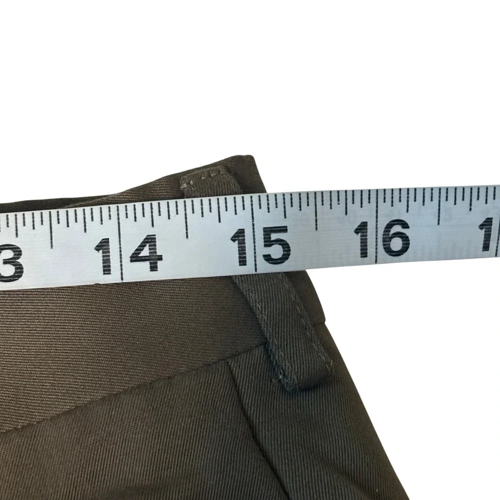 Haggar Dress Pants Mens 30x30 Brown Excellent Pleated Cuffed Black Label Trouser